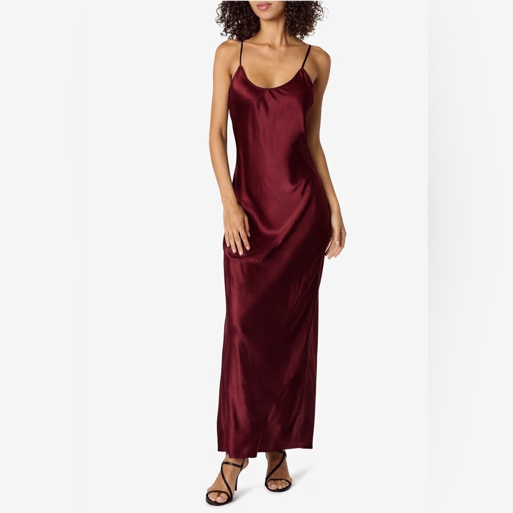 Elegant Burgundy Satin Slip Dress